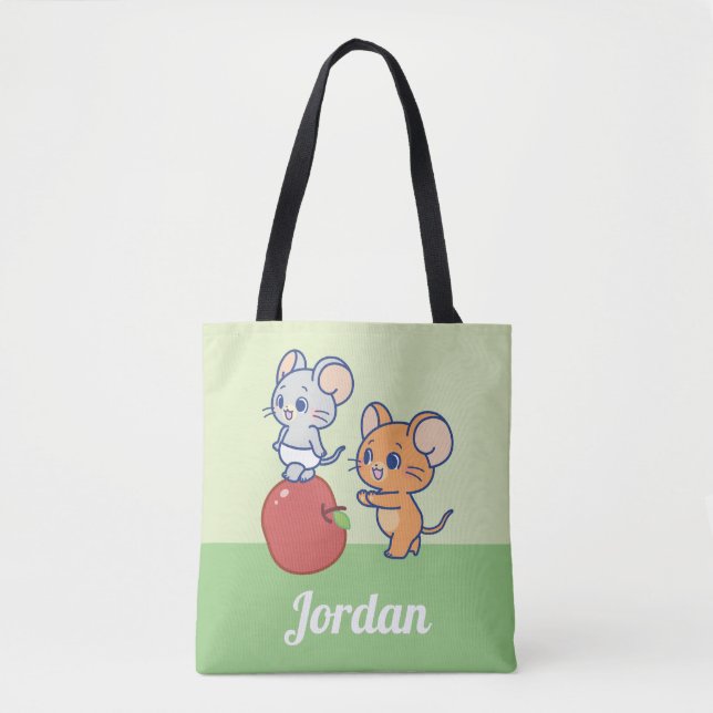 Bolso De Tela Anime Tuffy y Jerry Apple Rolling (Anverso)