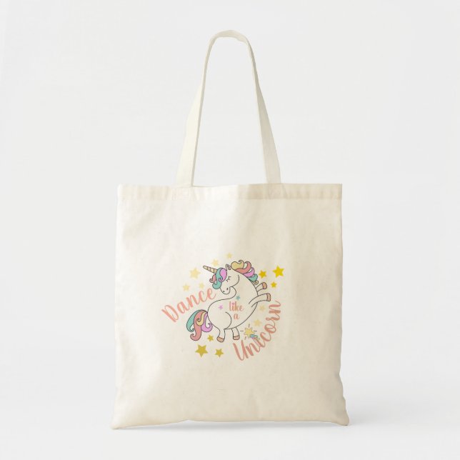 Bolso De Tela Ánimo de Unicornio Lindo (Frente)