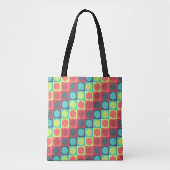 Bolso De Tela Ánimo Polka Grid (Anverso)
