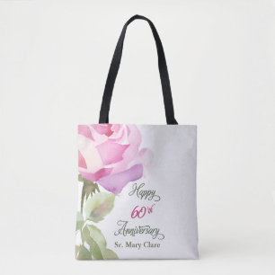 Bolso De Tela Aniversario 60 de Monja Jubileo Nombre Personaliza