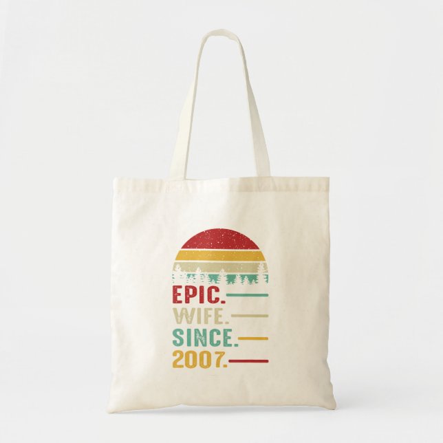Bolso De Tela Aniversario boda De Su Esposa Épica Desde 2007 (Frente)