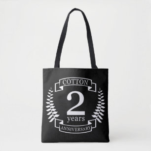 Bolso De Tela Aniversario del boda del algodón 2 años casado