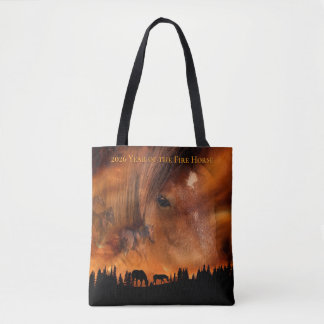 Bolso De Tela Año 2026 del Caballo de Fuego - Tormenta de Fuego