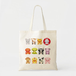 Bolso De Tela Año chino del dibujo animado del zodiaco del