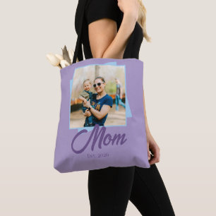 Bolso De Tela Año de establecimiento de mamá con foto