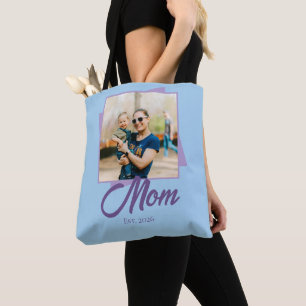 Bolso De Tela Año de establecimiento de mamá con foto