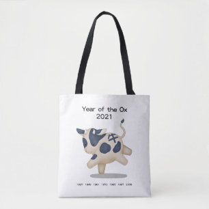 Bolso De Tela Año del animal Ox Cute Zodiac 2021