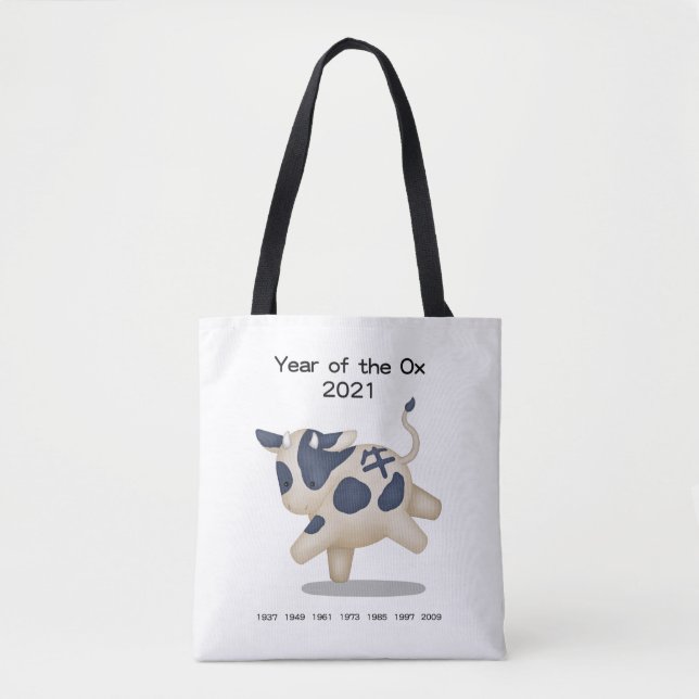 Bolso De Tela Año del animal Ox Cute Zodiac 2021 (Anverso)