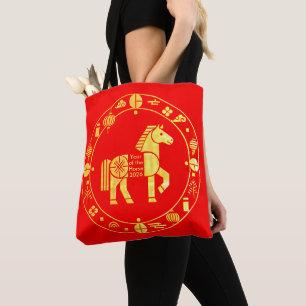 Bolso De Tela Año nuevo chino dorado 2026