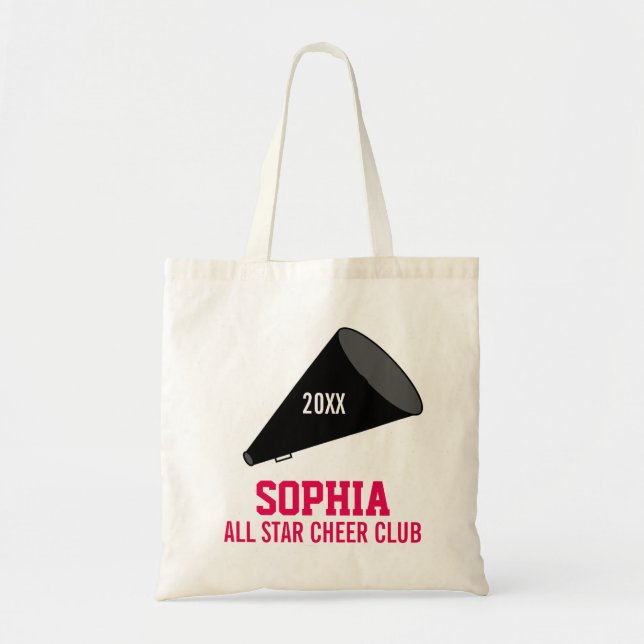 Bolso De Tela Año personalizado del equipo del nombre de la (Frente)