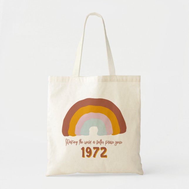 Bolso De Tela Año personalizado: El arcoiris hace del mundo un l (Frente)