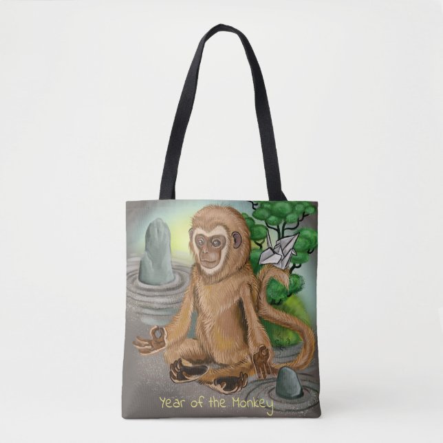 Bolso De Tela Año zodiaco chino del mono (Anverso)