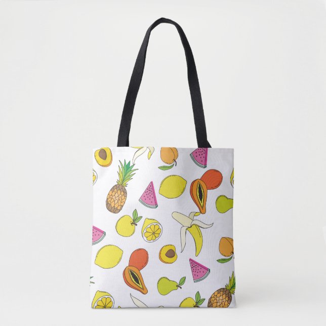 Bolso De Tela Antecedentes con frutas jugosas. Patata de fruta s (Anverso)