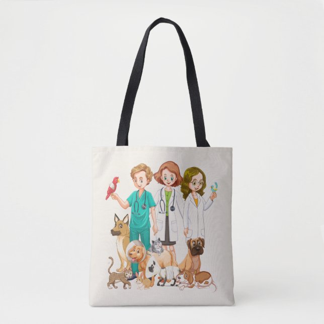 Bolso De Tela Antecedentes de los Veterinarios (Anverso)