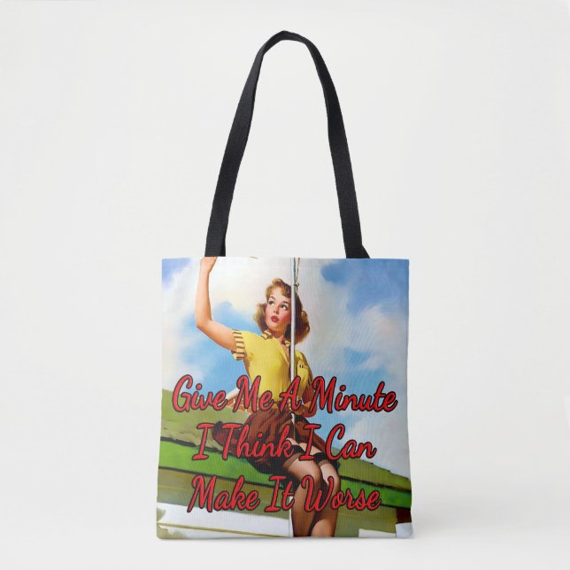 Bolso De Tela Antena de Fixing de los años 1950 por Gil Elvgren (Anverso)
