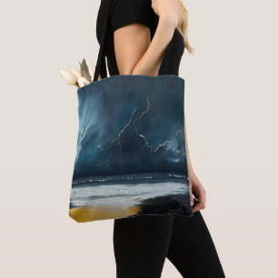 Bolso De Tela Antes de la Tormenta – Paisaje marino abstracto