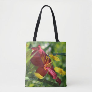 Bolso De Tela Anthemis rojo del amarillo del Daylily