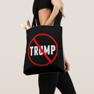 Bolso De Tela Anti Trump Bold Red Strithrough Black