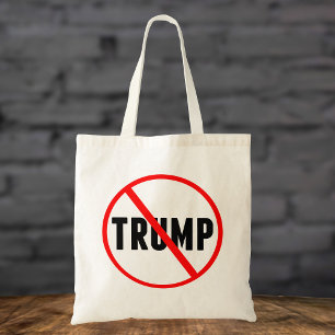 Bolso De Tela Anti Trump: un simple círculo rojo X político