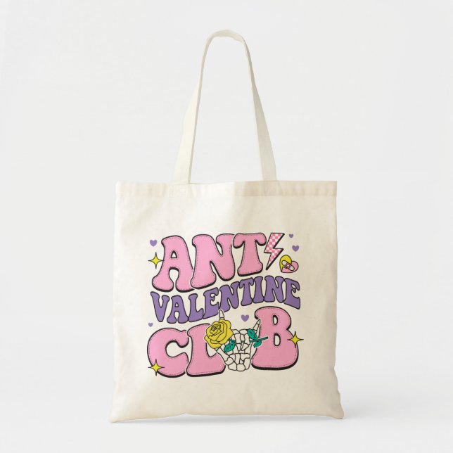 Bolso De Tela Anti Valentine Club (Frente)