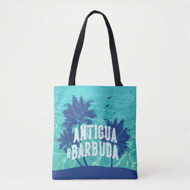Bolso De Tela Antigua & Barbuda Caribbean Palm Tree (Anverso)