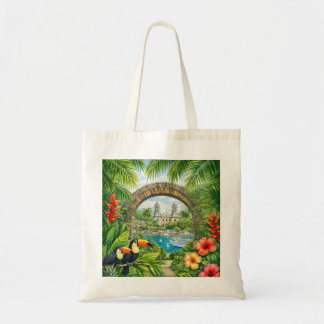 Bolso De Tela Antigua Paraíso Tropical Isla
