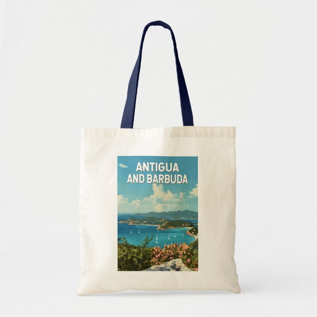 Bolso De Tela Antigua y Barbuda: arte de viajes de Ilustracion r (Frente)