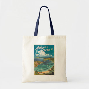Bolso De Tela Antigua y Barbuda Painterly Travel Art Vintage