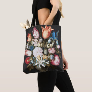 Bolso De Tela Antiguas Tulipas y Rosas Holandesas de Bosschaert