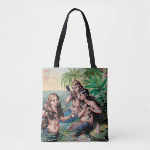 Bolso De Tela Antigüedad de Sirena Mágica Océano Náutico