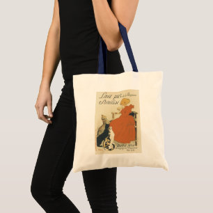 Bolso De Tela Antiguo Arte Nuevo Victoriano, Muchacha con Gatos