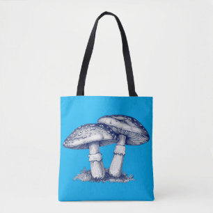 Bolso De Tela Antiguo dibujo de hongo
