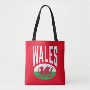 Bolso De Tela Antiguo Distressed Wales Cymraeg Cymru Orgulloso G