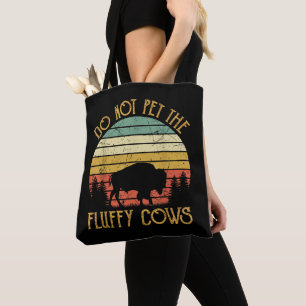 Bolso De Tela Antiguo No Acaricies a las Vacas Esponjosas Bisont