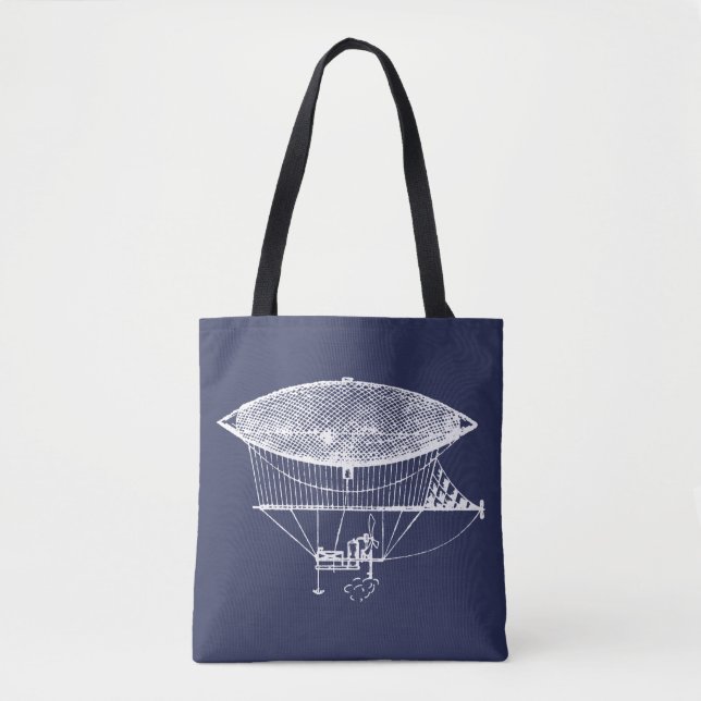 Bolso De Tela Antiguo Steampunk Victorian Airship Dirigible Tote (Anverso)