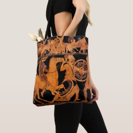 Bolso De Tela Antiguo Tote griego de arte de envergadura rojo