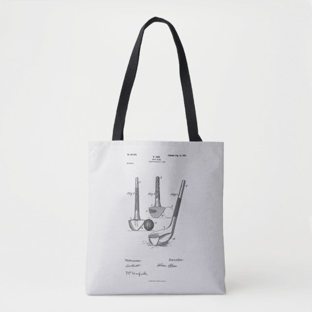 Bolso De Tela Antique Golf Club 1900, dibujo de patentes (Anverso)