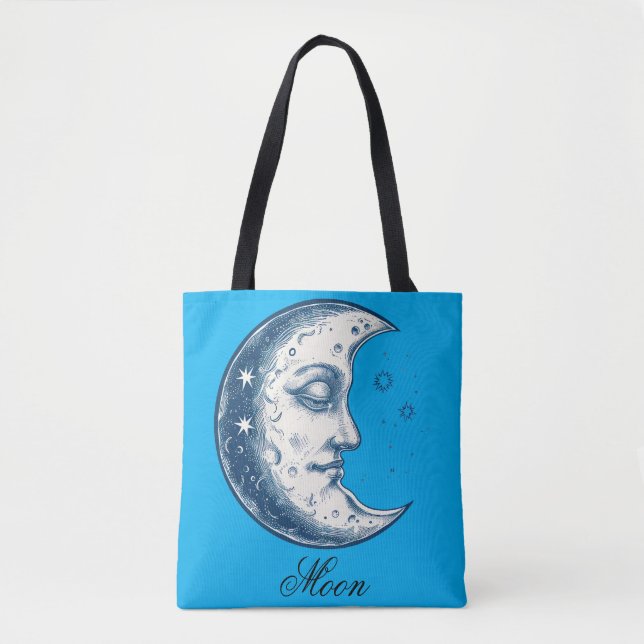 Bolso De Tela Antique of moon drawing  (Anverso)