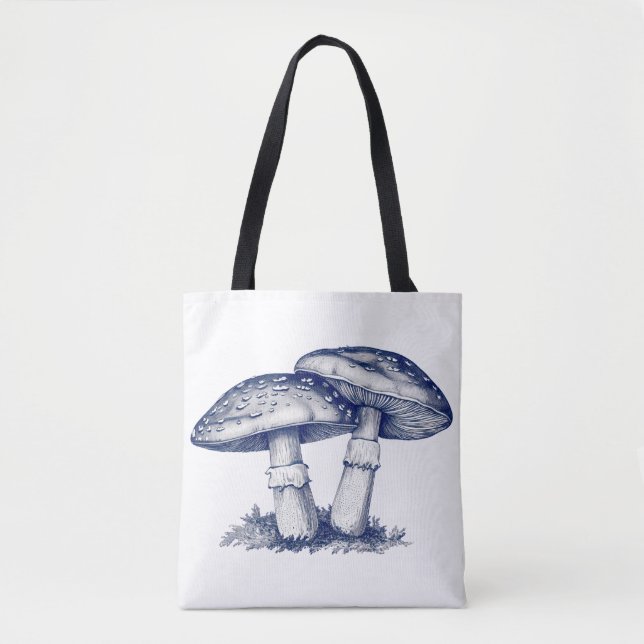 Bolso De Tela Antique of mushroom drawing (Anverso)