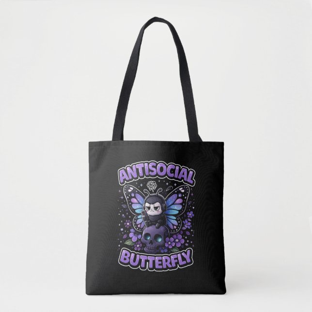 Bolso De Tela Antisocial Butterfly (Anverso)