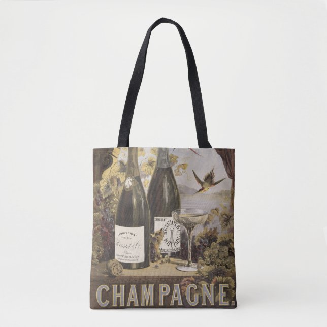 Bolso De Tela Anuncio de época para Henriot & Co. Rheims Champag (Anverso)