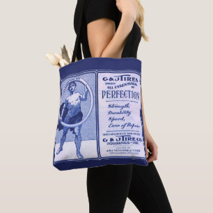Bolso De Tela Anuncio de neumáticos G & J de 1902