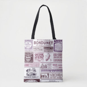 Bolso De Tela Anuncios de periódicos franceses de época de 1910