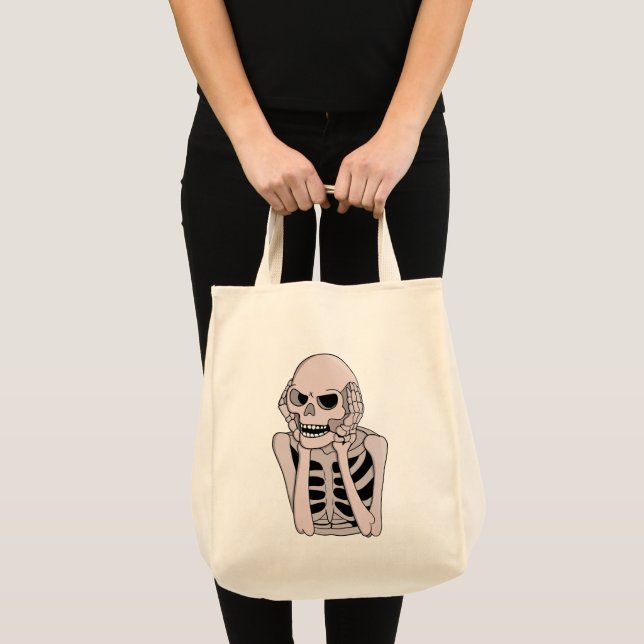 Bolso De Tela Anxious Skeleton Sketch (Anverso (producto))