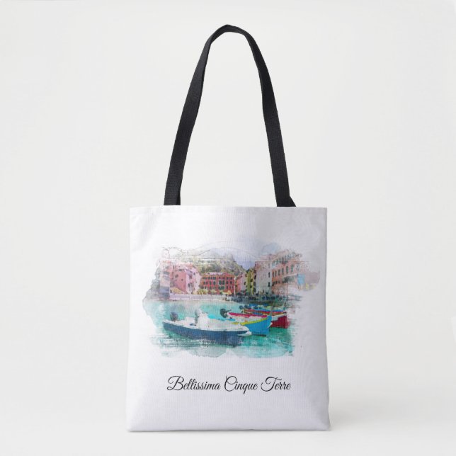 Bolso De Tela ** AP12 Italia Lengua de arte italiano Cinque Terr (Anverso)