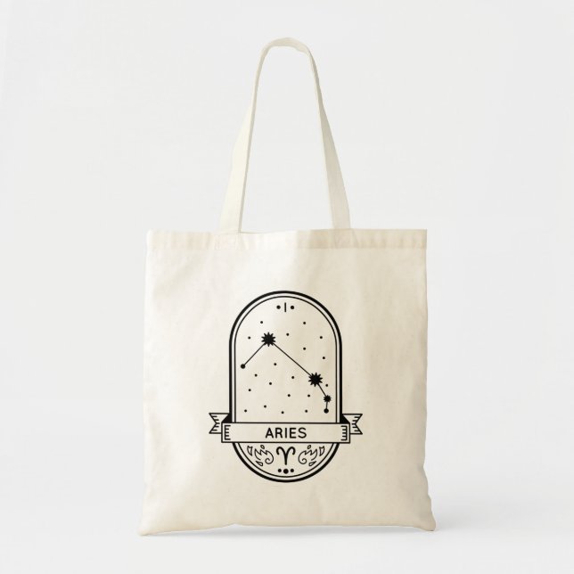 BOLSO DE TELA APAGAR ARIOS DE CONSTELACIÓN DE BADGE ZODIAC (Frente)