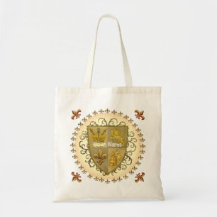 Bolso De Tela Apellido de cresta de familia de león