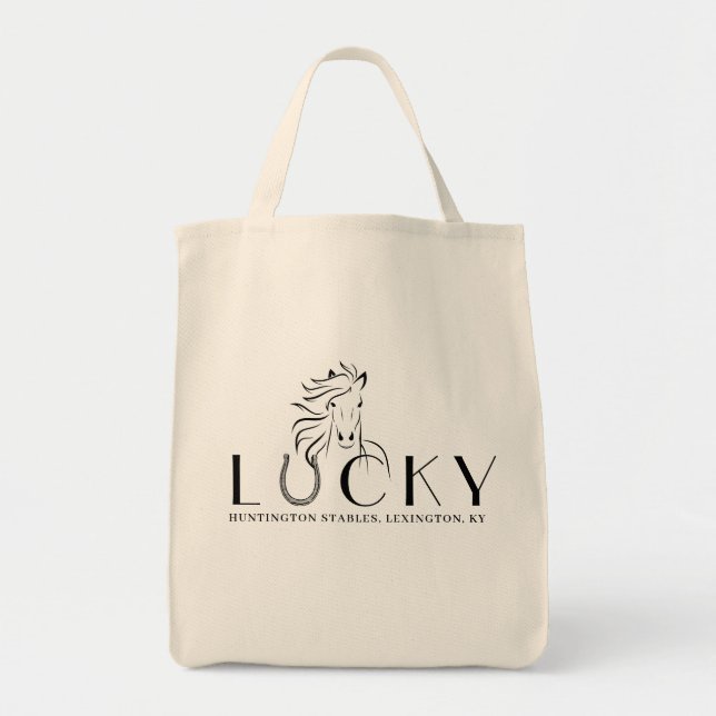 Bolso De Tela Apellido o nombre de caballo Lucky Horseshoe Rider (Frente)