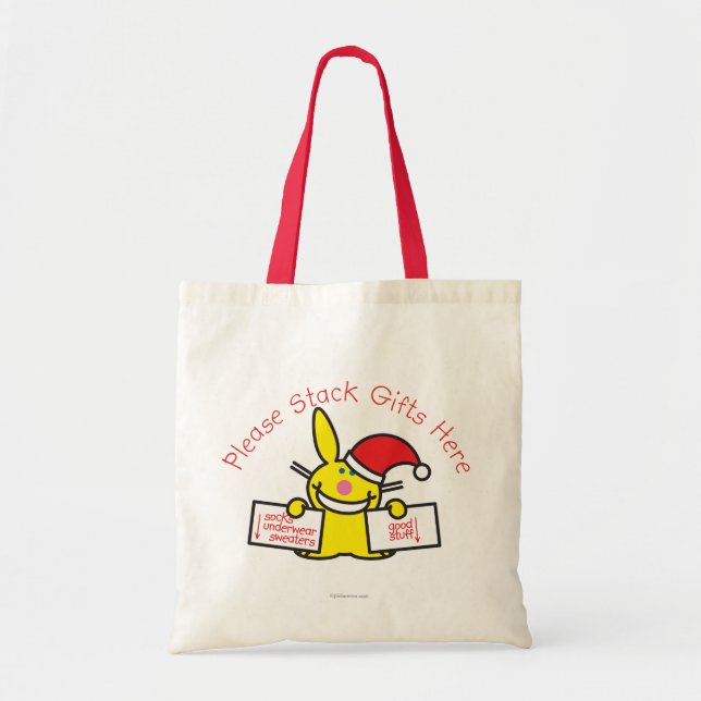 Bolso De Tela Apile por favor los regalos aquí (Frente)