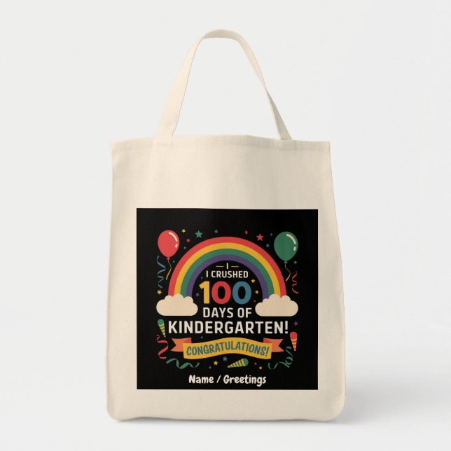 Bolso De Tela Aplasté 100 días de Personalizar de guardería (Frente)